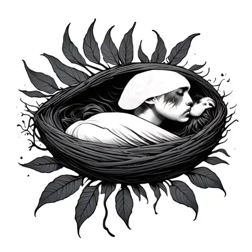 Silent in his cocoon; to think tattoo design idea