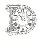 simple clock face with roman numerals tattoo design idea