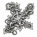 cross with crown of thorns tattoo design idea