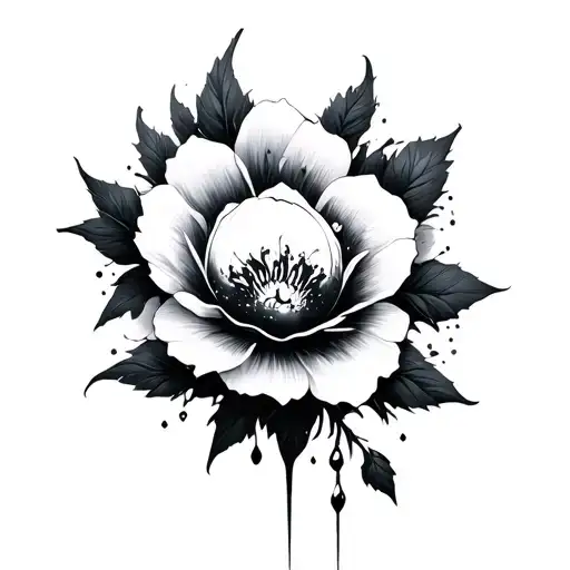 nier lunar tear flower tattoo design idea