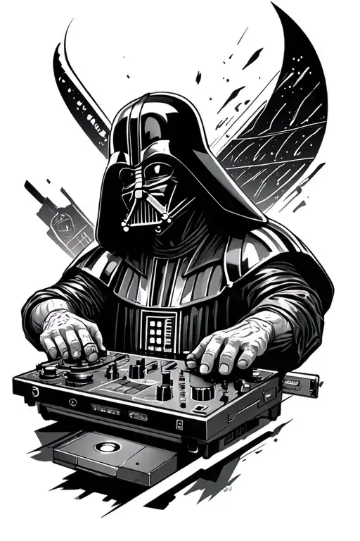 Darth Father DJ tattoo design idea