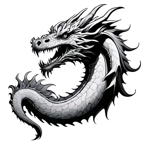 dragon fine line tattoo tattoo design idea