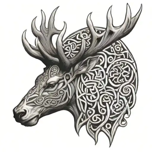 Celtic Stag tattoo design idea