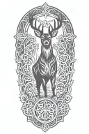 celtic deer silhouette tattoo design idea
