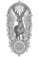 celtic deer silhouette tattoo design idea