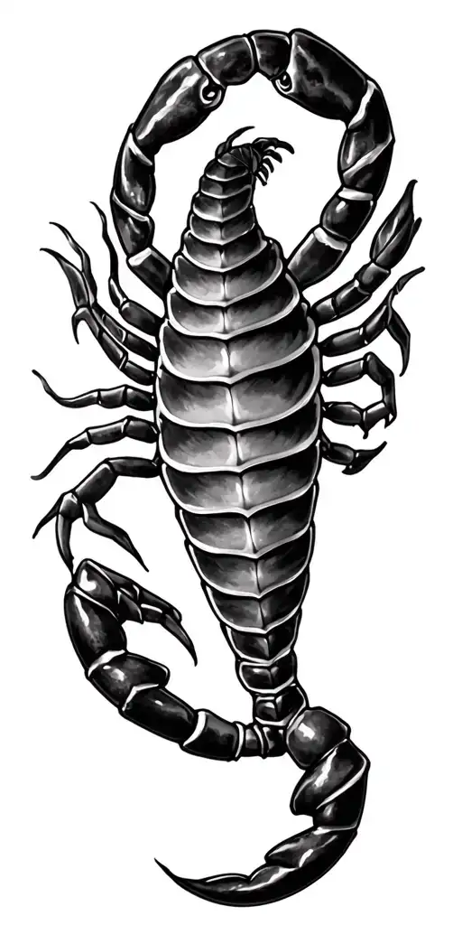 create a tatto A full arm tattoo sleeve in black and gray, Mahori and Chicano style. At the top: a realistic scorpion on tattoo design idea