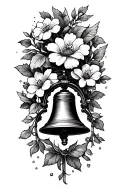 church bell flowers tattoo design idea