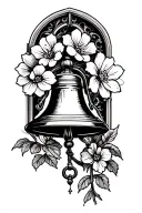 church bell flowers tattoo design idea