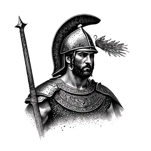 roman soldier tattoo design idea