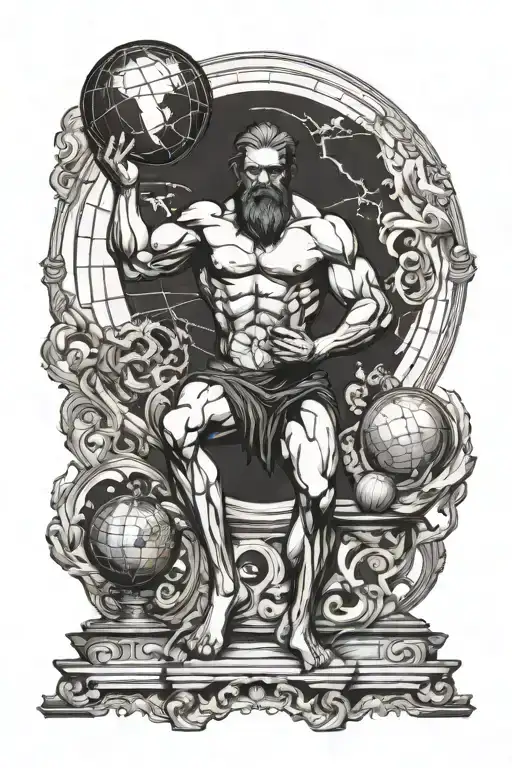 atlas holding up the world  tattoo design idea