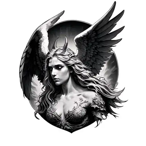 The fallen angel Lucifer tattoo design idea
