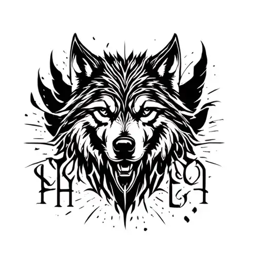 "shadow pack" wolf running tattoo design idea