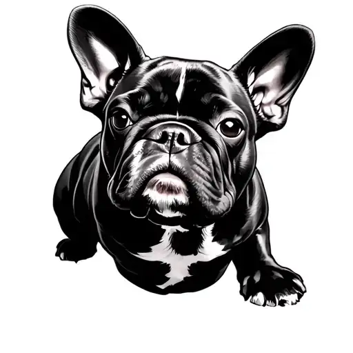 Sumo who is a french bulldog  tattoo design idea