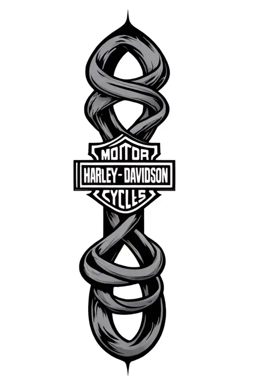 KRH Harley Davidson badge intertwined tattoo design idea