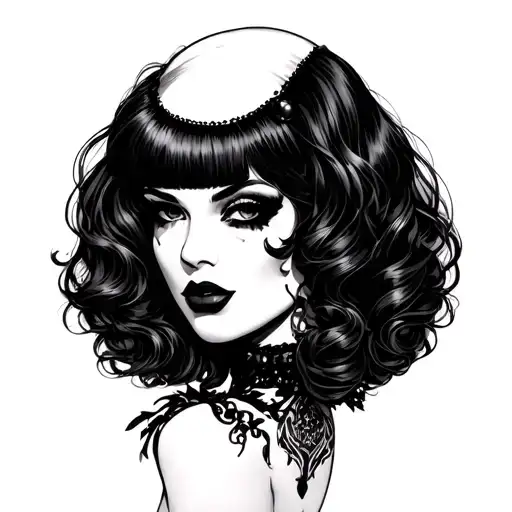 Goth Pin Up Girl tattoo design idea