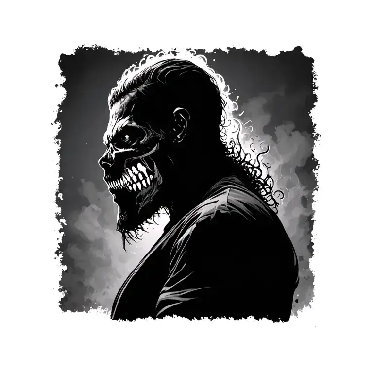 kidney cancer survivor silhouette emerging tattoo design idea