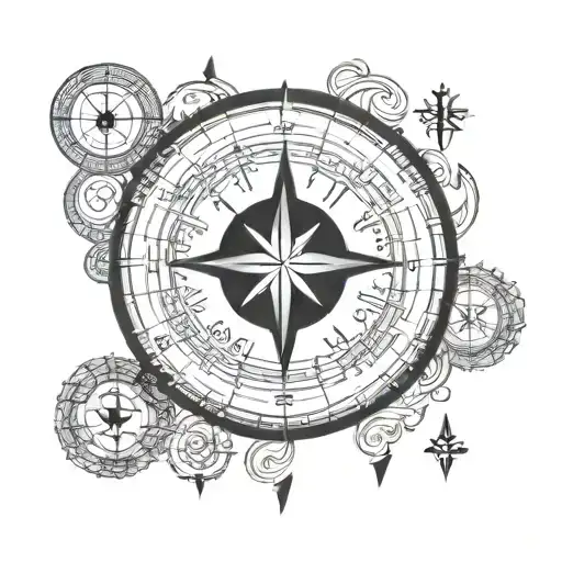 1. Main idea: The Scandinavian compass (Viking runic direction) symbolizes orientation, protection and travel. tattoo design idea