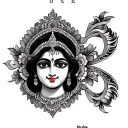 krishna name tattoo design idea