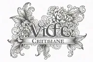 wife name tattoo cristiane storck schwalm ortiz wedding date 02.12.2023 tattoo design idea