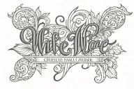 wife name tattoo cristiane storck schwalm ortiz wedding date 02.12.2023 tattoo design idea