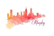 Chicago skyline inside the name Murphy tatto design tattoo design idea
