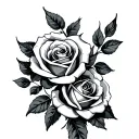 444 and roses tattoo design idea