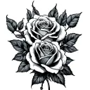 444 and roses tattoo design idea