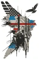 Isaiah 6:8 with thin red line and thin blue line tattoo tattoo design idea