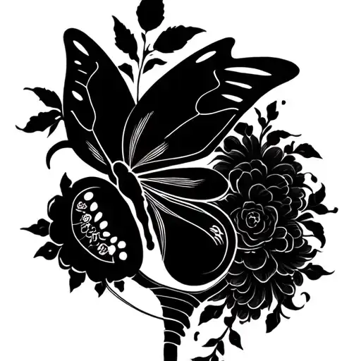 butterfly, uterus surrounded by a divine tattoo design idea