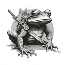 frog warrior with a sword tattoo design idea