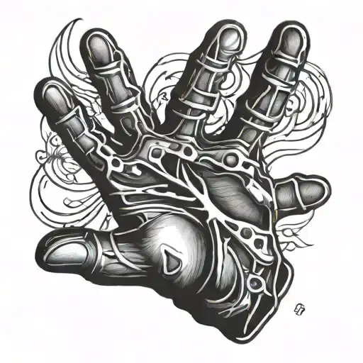 freddy's glove morphing tattoo design idea