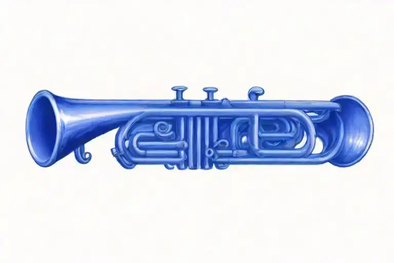 trumpet tattoo design idea