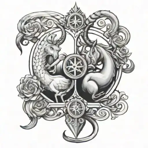 Capricorn And Libra tattoo design idea