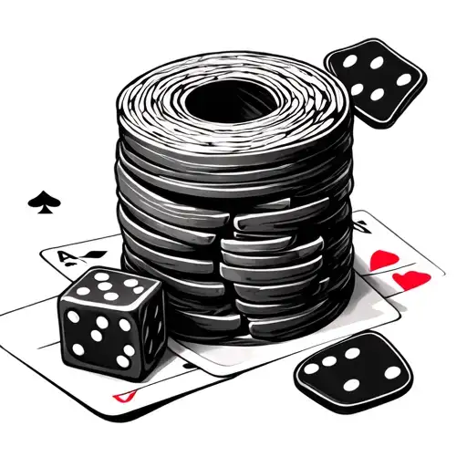dice rolls and playing cards  tattoo design idea
