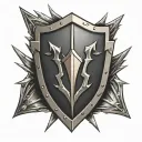 shield with spikes tattoo design idea