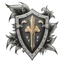 shield with spikes tattoo design idea