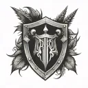 shield with spikes tattoo design idea