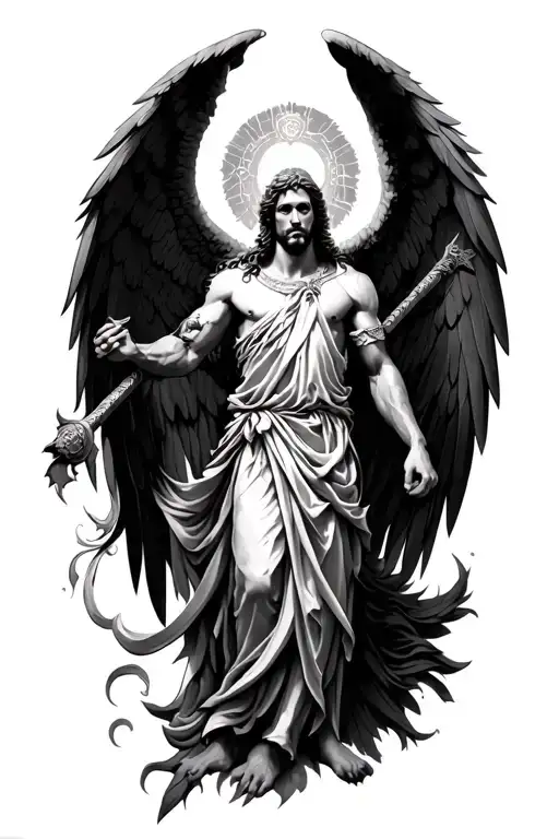 Archangel Michael Gnostic style tattoo tattoo design idea