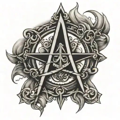 alpha omega tattoo design idea