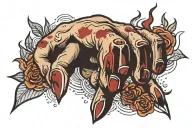 Blood Middle Finger tattoo design idea