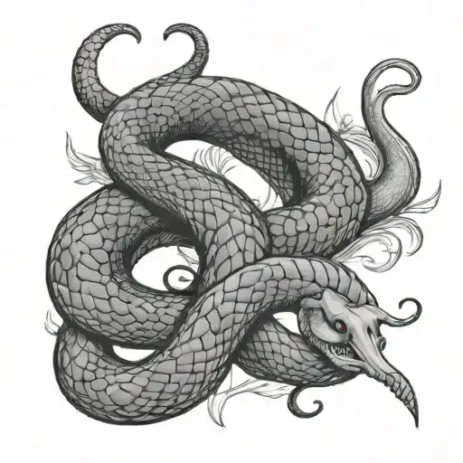 virgo letterlin snake tattoo design idea