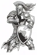 300 Spartan warrior holding a shield tattoo design idea