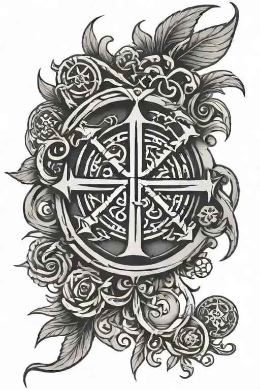 chi rho alpha and omega tattoo design idea