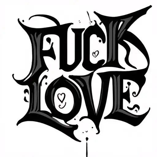 "Fuck love" Two Word Ambigram Generator tattoo design idea