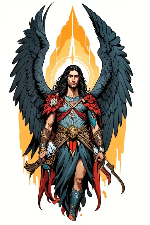 Archangel Azrael tattoo design idea