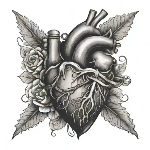 heart surgery life win tattoo design idea