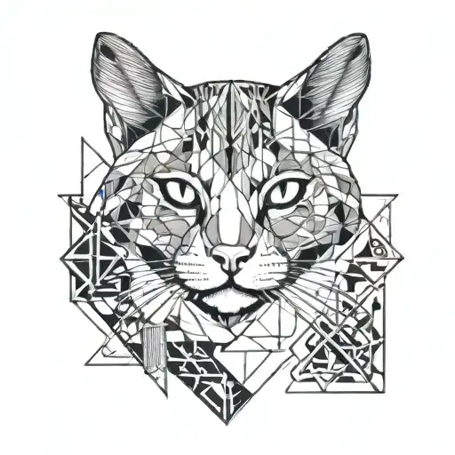 cat paw with heart and face tattoo design idea