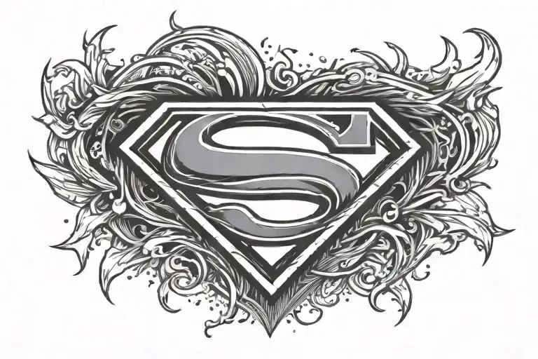 superman symbol tattoo design idea