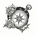 compass Japanese proverb Fall down seven times, get up eight tattoo design idea