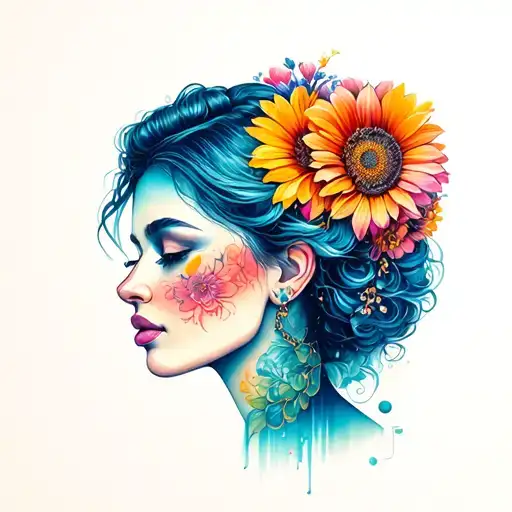 A woman who is a partner, bestfriend, mother, music lover and traveler tattoo design idea